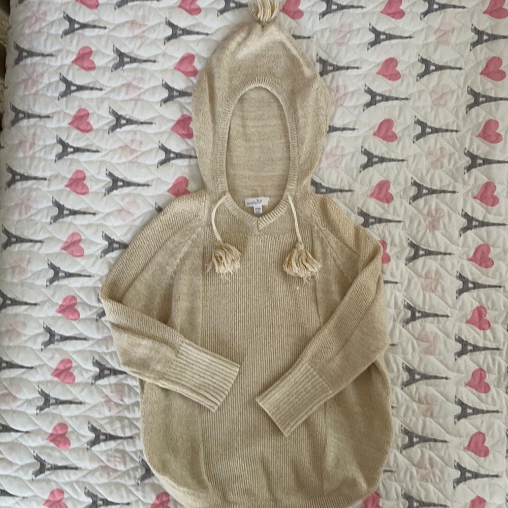 Mud pie cream sweater with hood